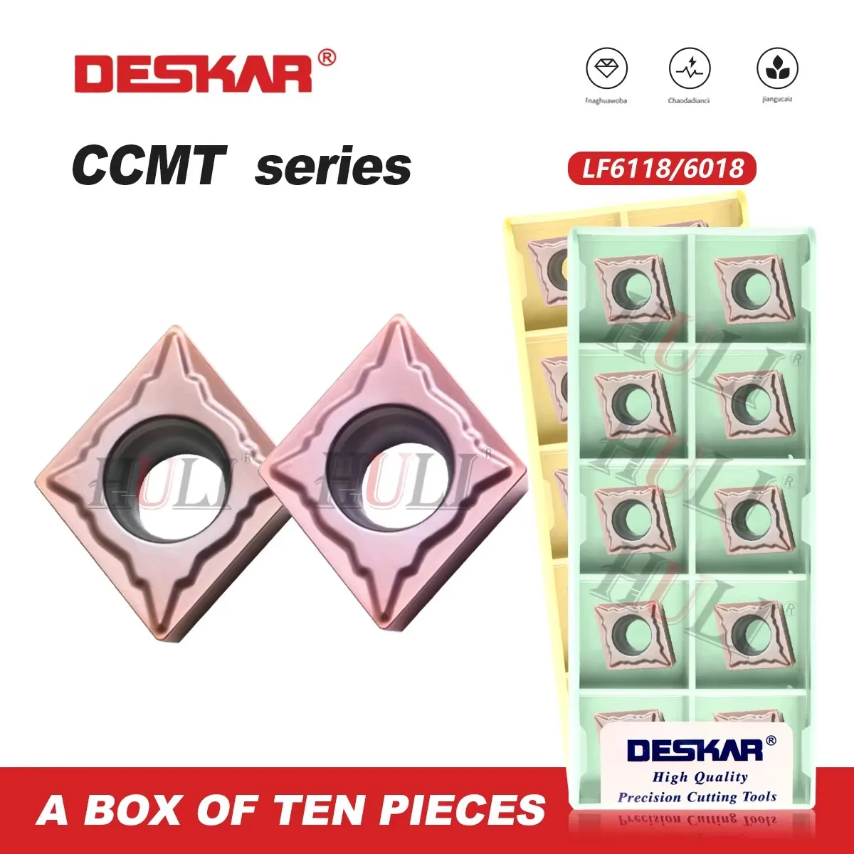 DESKAR 100% оригинальный лезвие с ЧПУ с числовым управлением CCMT060202 GM LF6118/6018, резка, используемая для обработки режущего инструмента из нержавеющей стали
DESKAR 100% оригинальный лезвие с ЧПУ с числовым управлением CCMT060202 GM LF6118/6018, резка, используемая для обработки режущего инструмента из нержавеющей стали