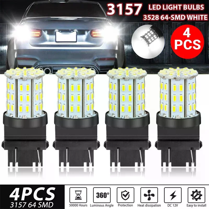 4 шт. 3157 светодиодные лампы белого цвета, 4157 3156 светодиодные лампы заднего хода супер яркие для задних стоп-сигналов резервные огни указатели поворота
4 шт. 3157 светодиодные лампы белого цвета, 4157 3156 светодиодные лампы заднего хода супер яркие для задних стоп-сигналов резервные огни указатели поворота