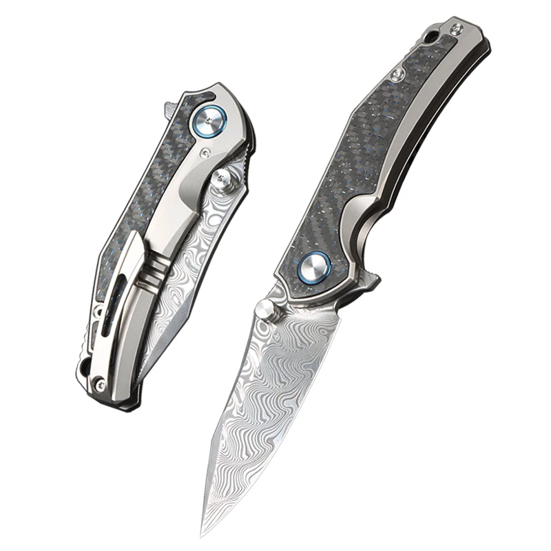 RWL34+PMC27 Powder Damascus Folding Knife Titanium Alloy Steel+Carbon Fiber Tactical Knife EDC Pocket Knife Outdoor Knife Self D
RWL34+PMC27 Powder Damascus Folding Knife Titanium Alloy Steel+Carbon Fiber Tactical Knife EDC Pocket Knife Outdoor Knife Self D