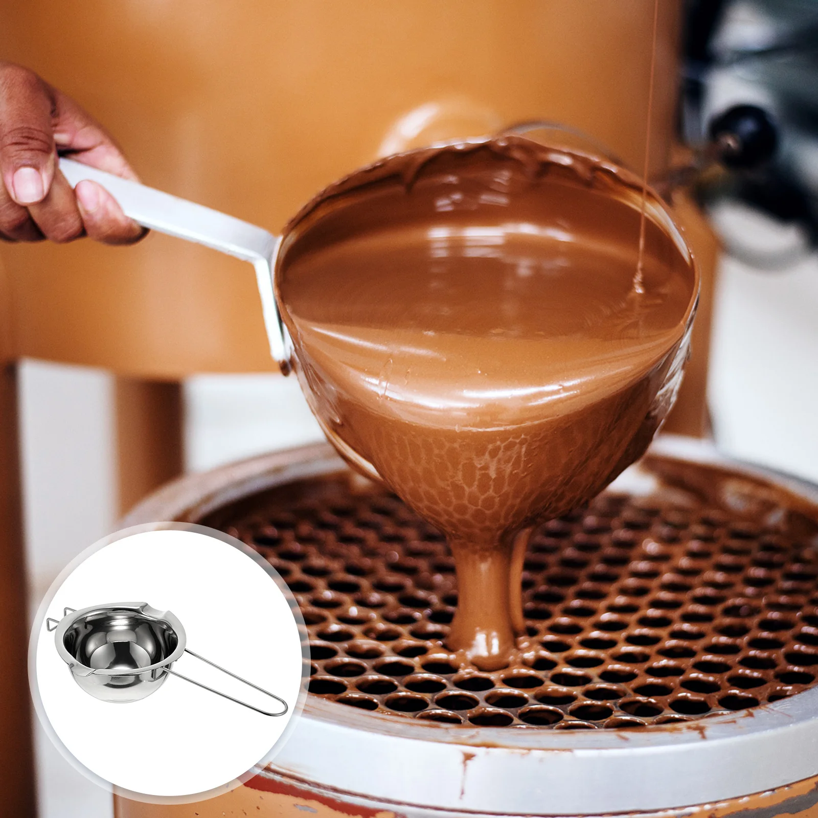 Chocolate Melting Pot Stainless Steel Kitchen Utensil Sauce Container Melt Butter Cheese Caramel Practical Heater
Chocolate Melting Pot Stainless Steel Kitchen Utensil Sauce Container Melt Butter Cheese Caramel Practical Heater