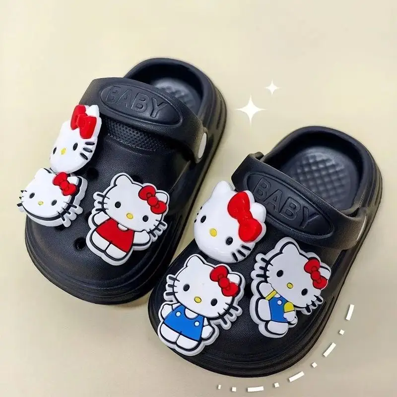 Детские сандалии Sanrio Hello Kitty, летние легкие тапочки Kawaii с рисунком для девочек, дышащая пляжная обувь на мягкой подошве с принтом аниме, новинка
Детские сандалии Sanrio Hello Kitty, летние легкие тапочки Kawaii с рисунком для девочек, дышащая пляжная обувь на мягкой подошве с принтом аниме, новинка
