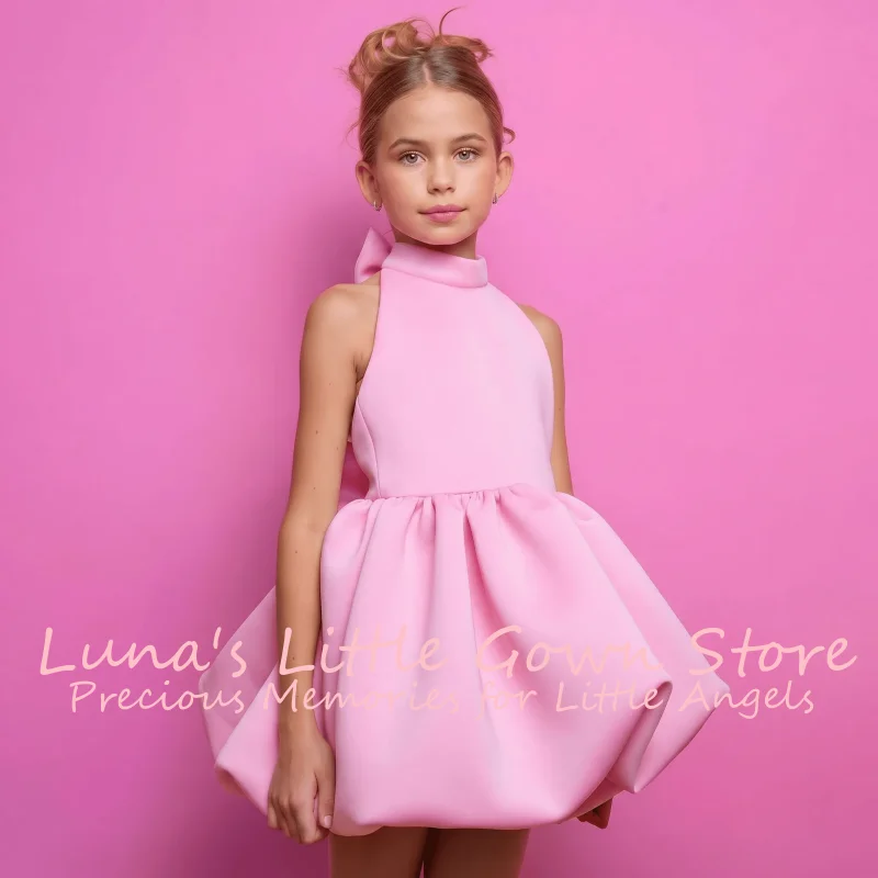Halter Backless Multi Bow Flower Girl Dress Wedding Mini Puffy Neoprene Gown Pageant Formal Gowns Customized
Halter Backless Multi Bow Flower Girl Dress Wedding Mini Puffy Neoprene Gown Pageant Formal Gowns Customized