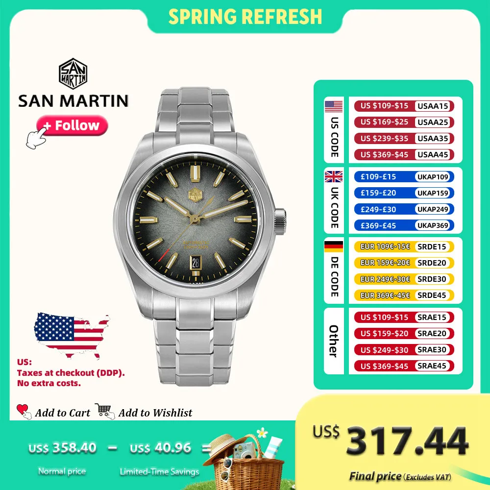 San Martin 36/39/42mm SN0144 JianZhan Dial Gada Men Watch Luxury Dress Automatic Mechanical Stainless Steel Timepiece Miyota9015
San Martin 36/39/42mm SN0144 JianZhan Dial Gada Men Watch Luxury Dress Automatic Mechanical Stainless Steel Timepiece Miyota9015