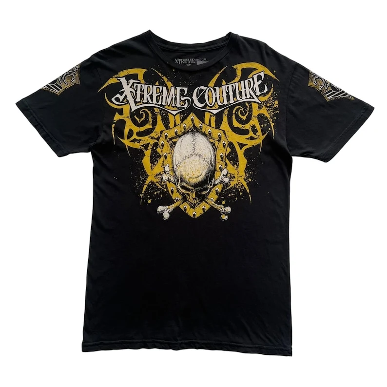 Xtreme Couture Skull Grunge Cyber Y2K Style Short Sleeve Vintage Affliction Style All over print Tee
Xtreme Couture Skull Grunge Cyber Y2K Style Short Sleeve Vintage Affliction Style All over print Tee