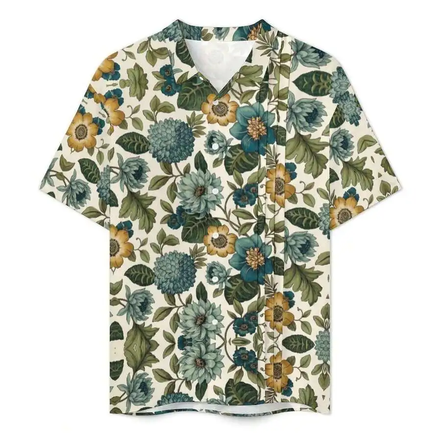 Botanical Floral Print Collared Button-Up Shirt Casual Short Sleeve Top For Daily Travel
Botanical Floral Print Collared Button-Up Shirt Casual Short Sleeve Top For Daily Travel
