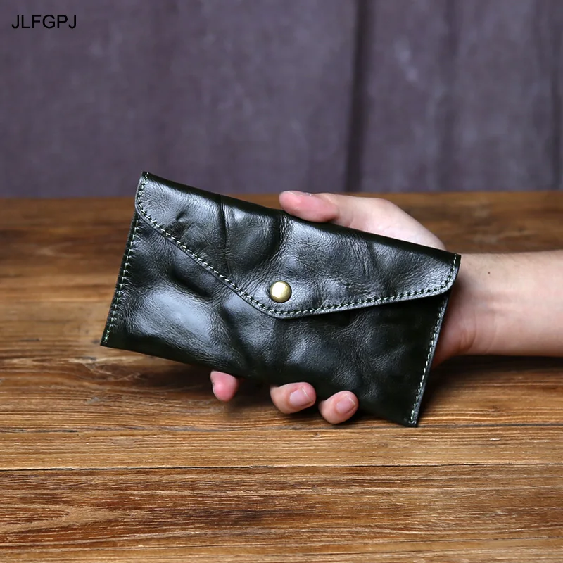 JLFGPJ Classic Men's Genuine Leather Long Clutch Vegetable Tanned Top Layer Cowhide Simple Buckle Envelope Wallet
JLFGPJ Classic Men's Genuine Leather Long Clutch Vegetable Tanned Top Layer Cowhide Simple Buckle Envelope Wallet