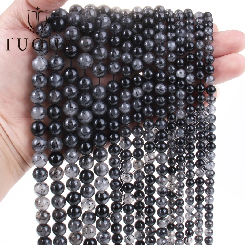 AAA Natural Black Rutilated Quartz Round Gemstone Beads Spacer Bracelet Necklace For Jewelry Making Keychain Charms 6/8/10MM
AAA Natural Black Rutilated Quartz Round Gemstone Beads Spacer Bracelet Necklace For Jewelry Making Keychain Charms 6/8/10MM