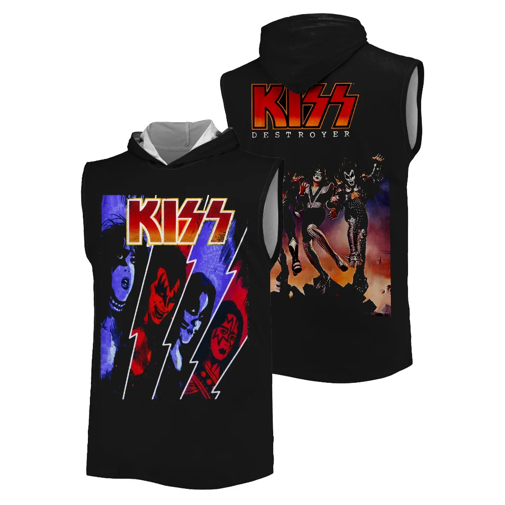 Popular rock band KISS BAND Hip hop Summer 3D printed sports hooded vest Breathable quick-dry fiteness loose men's tank tops
Popular rock band KISS BAND Hip hop Summer 3D printed sports hooded vest Breathable quick-dry fiteness loose men's tank tops