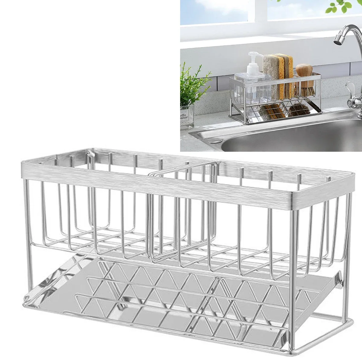 Kitchen Organizer Stainless Steel Sink Drain Rack Kitchen Space Sponge Holder 2 Tier Organizer Storage Multipurpose Faucet Shelf
Kitchen Organizer Stainless Steel Sink Drain Rack Kitchen Space Sponge Holder 2 Tier Organizer Storage Multipurpose Faucet Shelf