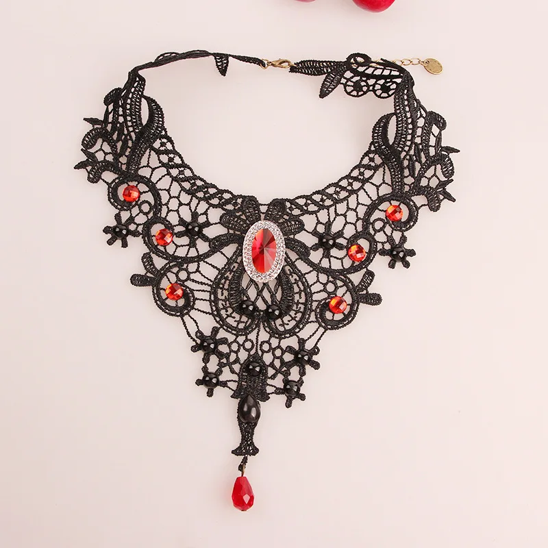 Gothic Chokers Black Beaded Flowers Sexy Lace Neck Choker Necklace Vintage Tassel Chain Women Steampunk Halloween Jewelry
Gothic Chokers Black Beaded Flowers Sexy Lace Neck Choker Necklace Vintage Tassel Chain Women Steampunk Halloween Jewelry