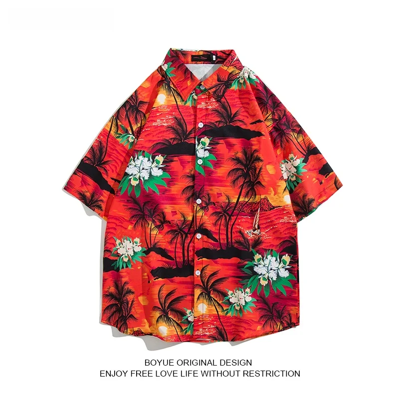 Boyue Summer Hawaiian Sle Beach Casual ort Sve irt for Men Red Vaion Home Wear Loose Fit Printed Youth Faion
Boyue Summer Hawaiian Sle Beach Casual ort Sve irt for Men Red Vaion Home Wear Loose Fit Printed Youth Faion