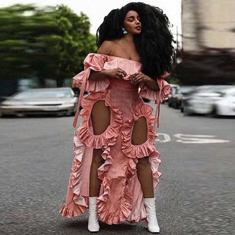 Ruffles Hollow Style High Low Evening Gowns African Black Girls Formal Party Dress Custom Sexy Off The Shoulder Prom Dresses
Ruffles Hollow Style High Low Evening Gowns African Black Girls Formal Party Dress Custom Sexy Off The Shoulder Prom Dresses