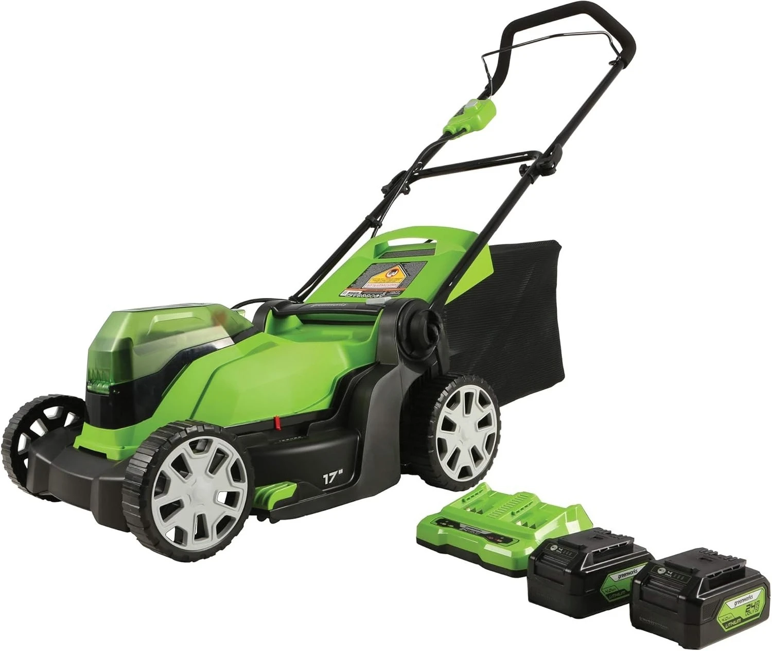 48V (2 x 24V) 17" Cordless (Push) Lawn Mower (125+ Compatible Tools), (2) 4.0Ah Batteries and Dual Port Rapid Charger Included
48V (2 x 24V) 17" Cordless (Push) Lawn Mower (125+ Compatible Tools), (2) 4.0Ah Batteries and Dual Port Rapid Charger Included