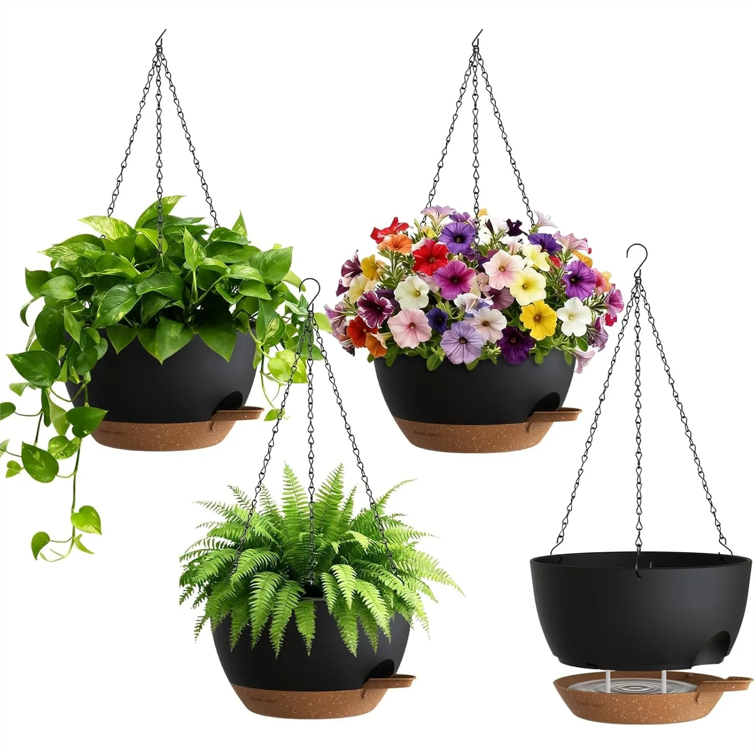 Self Watering Hanging Planters 8 Inch for Indoor Outdoor Plants with Drainage Tray, Hanging Baskets for Pothos Spider Garden
Self Watering Hanging Planters 8 Inch for Indoor Outdoor Plants with Drainage Tray, Hanging Baskets for Pothos Spider Garden