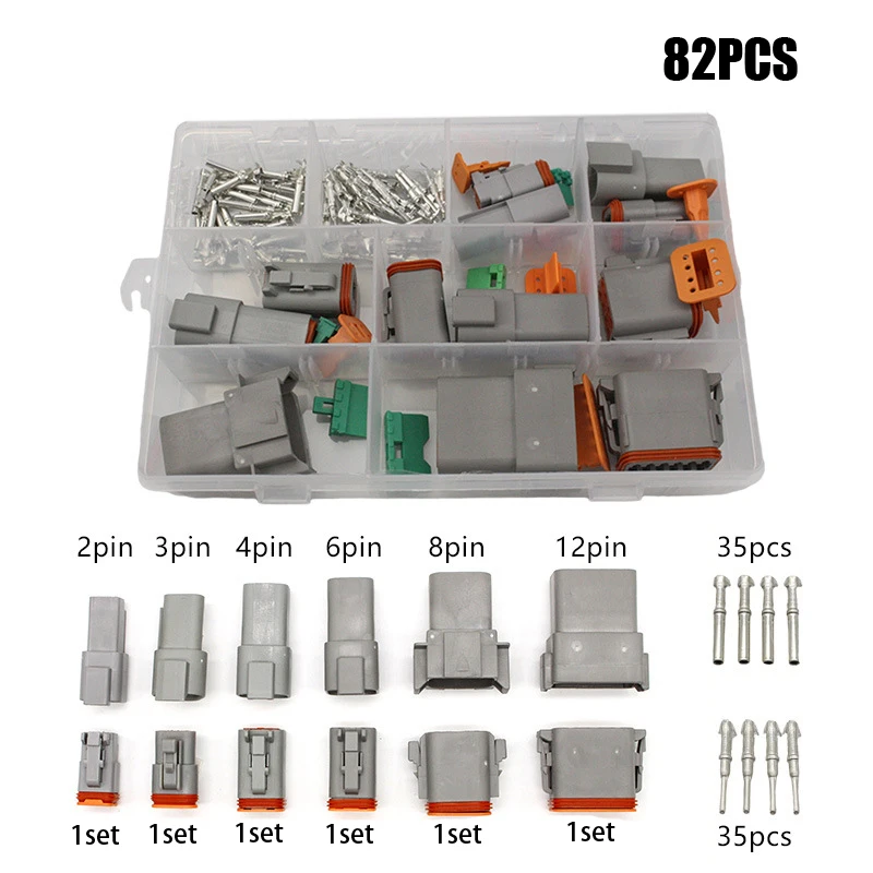 82Pcs Car Waterproof Connector 2-12Pin Wire Harness Male Female Pair Plug-in Combination Kit
82Pcs Car Waterproof Connector 2-12Pin Wire Harness Male Female Pair Plug-in Combination Kit