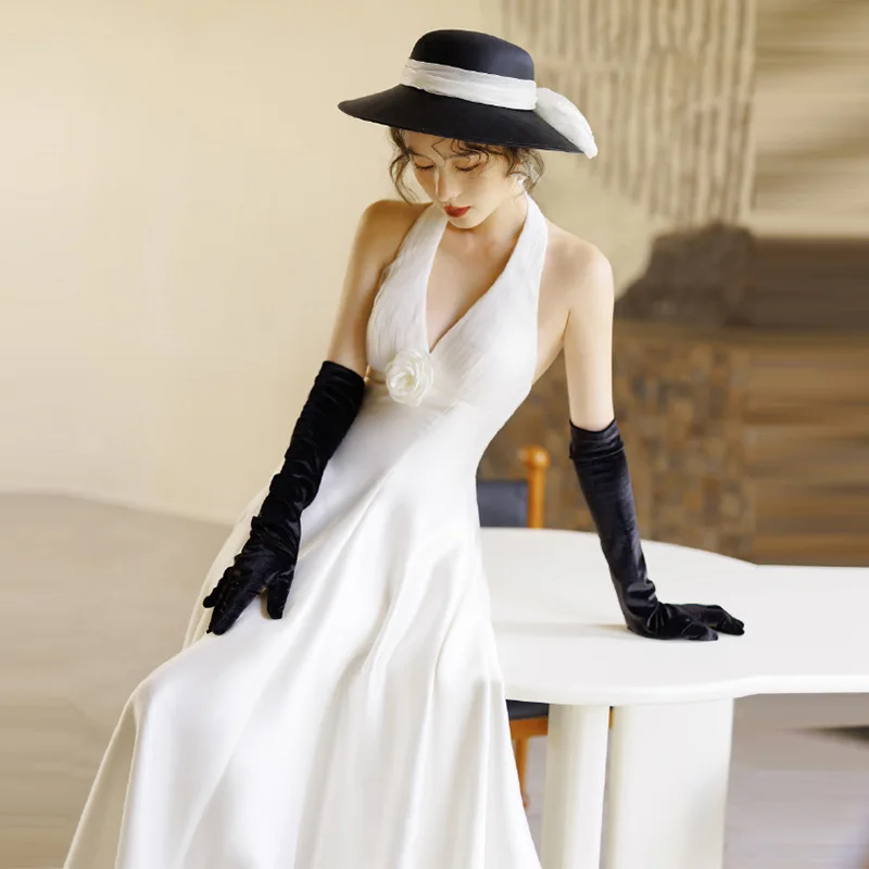 Fashion New White Vintage V-Neck Women Summer Party Dress Wedding Dress Casual A-Line Birthday Mujers Chic Solid Female Vestidos
Fashion New White Vintage V-Neck Women Summer Party Dress Wedding Dress Casual A-Line Birthday Mujers Chic Solid Female Vestidos