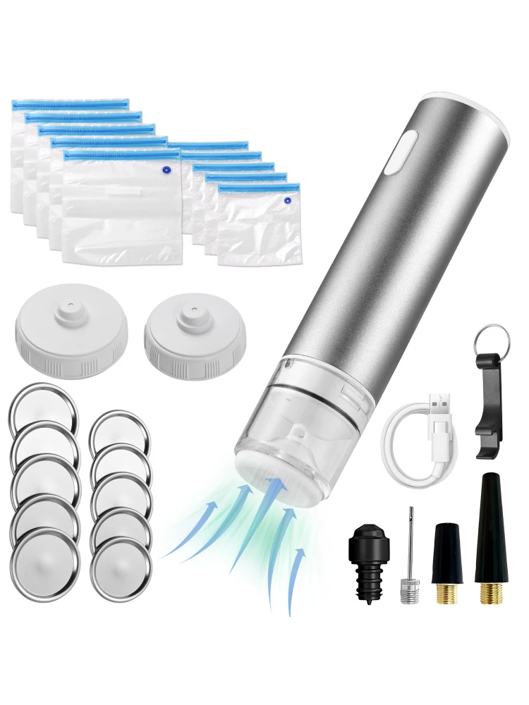 Small Handheld Mason Jar Multifunctional Food Vacuum Sealer Packaging Machine Wine Bag Sealer Kitchen Preserve Tool
Small Handheld Mason Jar Multifunctional Food Vacuum Sealer Packaging Machine Wine Bag Sealer Kitchen Preserve Tool