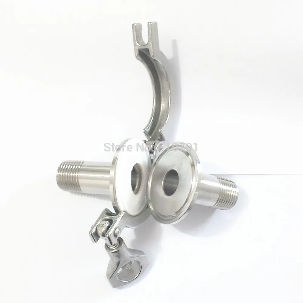 1 Pair 1/2" BSP SS 304 Sanitary male Pipe Fitting + TRI CLAMP 1.5" + 3/4" PTFE Gasket
1 Pair 1/2" BSP SS 304 Sanitary male Pipe Fitting + TRI CLAMP 1.5" + 3/4" PTFE Gasket