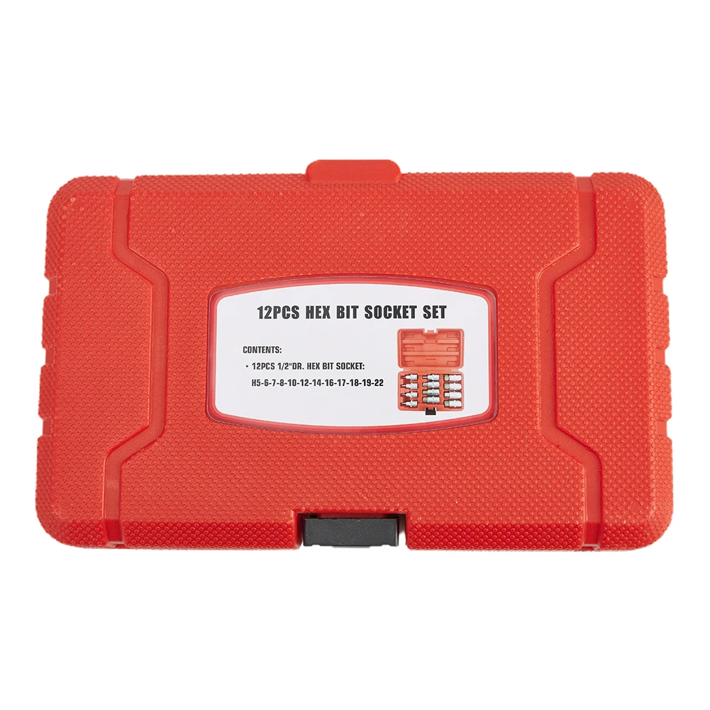 Trust Your Tools with 12 Piece Tamper Resistant Hex Bit Socket Set Red and Silver Color 1/2 Inch Drive Chrome Vanadium Steel
Trust Your Tools with 12 Piece Tamper Resistant Hex Bit Socket Set Red and Silver Color 1/2 Inch Drive Chrome Vanadium Steel
