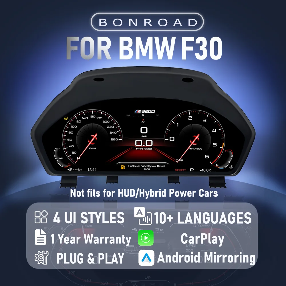 BONROAD 12.3 inch 1920*720 Wireless CarPlay Android Mirroring LCD Digital Instrument Cluster Panel Dashboard For BMW 3 4 Series F30 F31 F32 F33 F34 F36 Navi Speedometer Virtuele Cockpit
BONROAD 12.3 inch 1920*720 Wireless CarPlay Android Mirroring LCD Digital Instrument Cluster Panel Dashboard For BMW 3 4 Series F30 F31 F32 F33 F34 F36 Navi Speedometer Virtuele Cockpit
