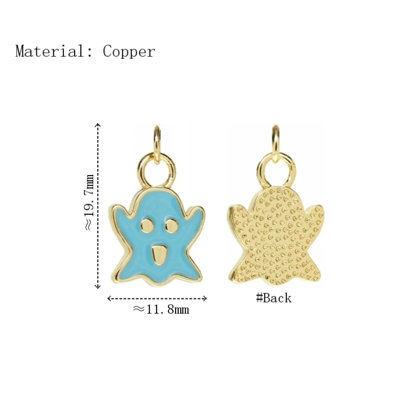 MUDULLA 10Pcs Ghost Charms Blue Halloween Gold Color Pendant Copper Enamel Approx 11.8x19.7mm Jewelry Special Gift For Women
MUDULLA 10Pcs Ghost Charms Blue Halloween Gold Color Pendant Copper Enamel Approx 11.8x19.7mm Jewelry Special Gift For Women