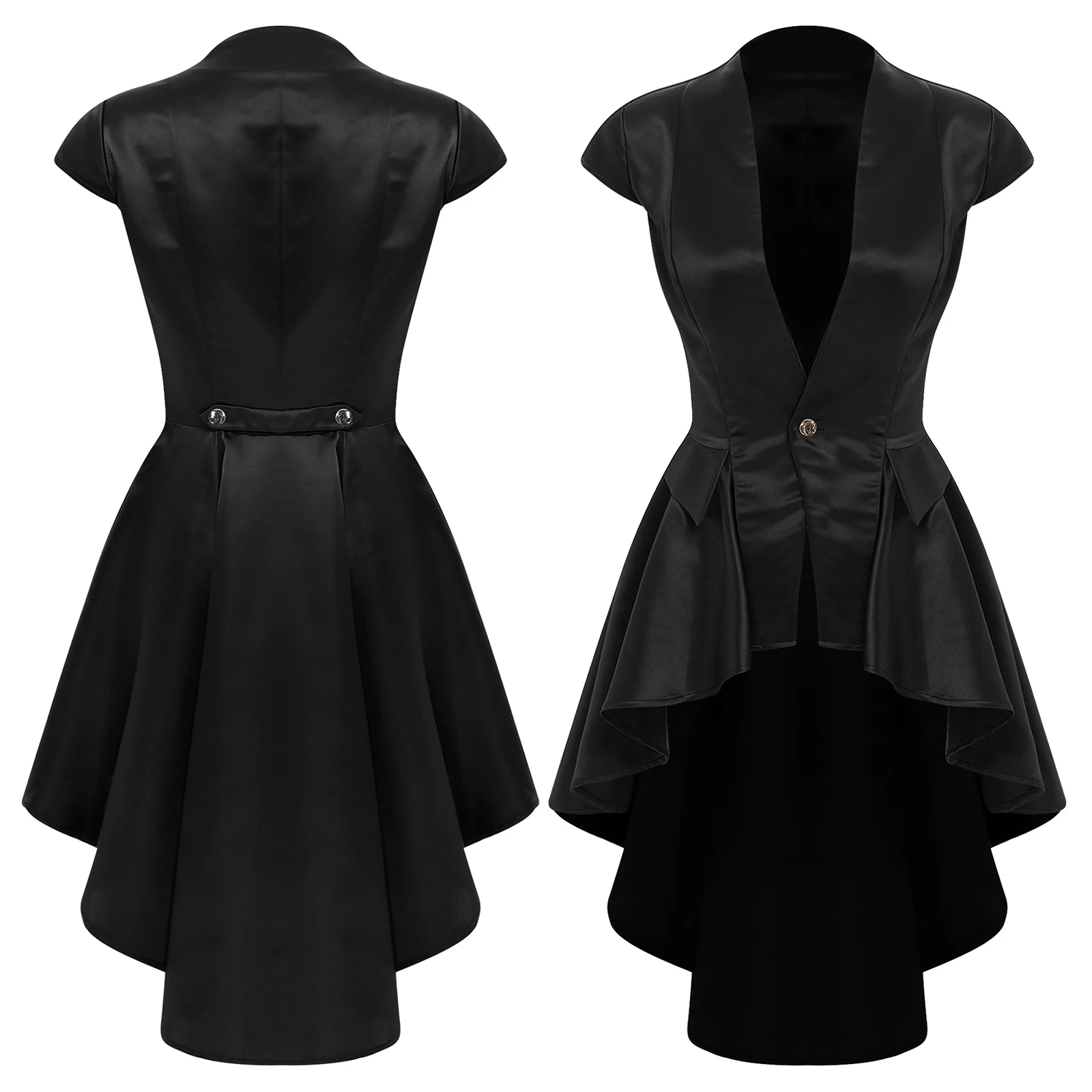 Women Satiny Formal Cocktail Party Evenings Shirt Tops Deep V-neck Victorian Stylish Tail Coat Tops for Wedding Party Outfits
Women Satiny Formal Cocktail Party Evenings Shirt Tops Deep V-neck Victorian Stylish Tail Coat Tops for Wedding Party Outfits