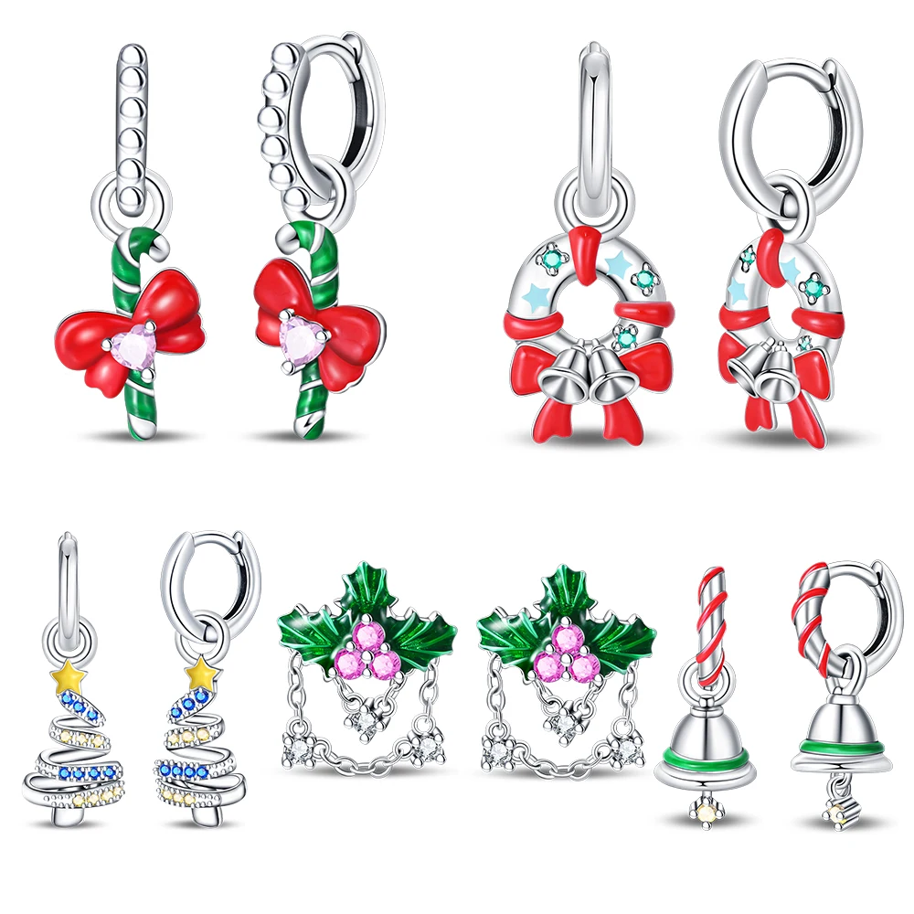 The Festival's 925 Sterling Silver Candy&Bell&Holly&Christmas Tree Earrings Cute Girl Holiday Jewelry
The Festival's 925 Sterling Silver Candy&Bell&Holly&Christmas Tree Earrings Cute Girl Holiday Jewelry