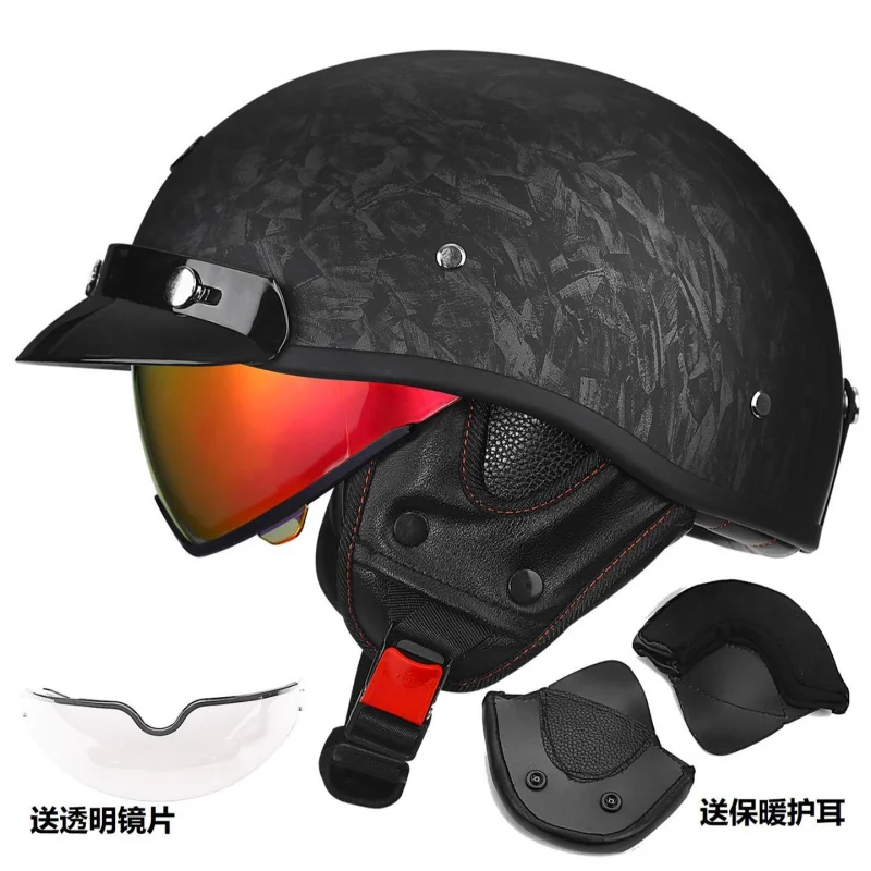 Summer Cruiser Motorcycle Helmet Male Retro Half Helmet Personalized Graffiti Carbon Fiber Pattern All Seasons
Summer Cruiser Motorcycle Helmet Male Retro Half Helmet Personalized Graffiti Carbon Fiber Pattern All Seasons