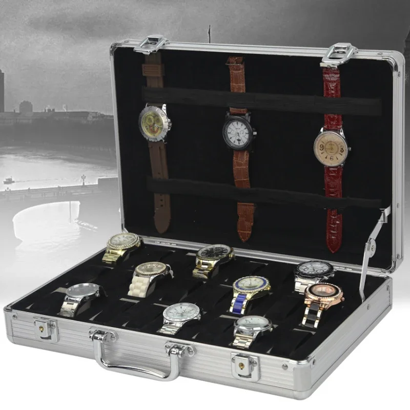 Aluminium Watch Box Storage Case 24 Slots Watches Boxes Organizer men Mechanical Wrist Watches Display Collection Accessories
Aluminium Watch Box Storage Case 24 Slots Watches Boxes Organizer men Mechanical Wrist Watches Display Collection Accessories