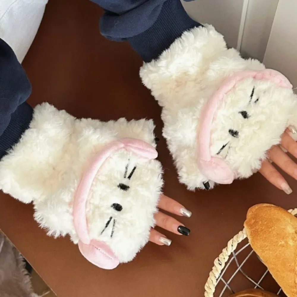 Cute Cat Half Finger Gloves Keep Warm Windproof Winter Plush Earmuffs Earflap Flip Fingerless Gloves Riding
Cute Cat Half Finger Gloves Keep Warm Windproof Winter Plush Earmuffs Earflap Flip Fingerless Gloves Riding
