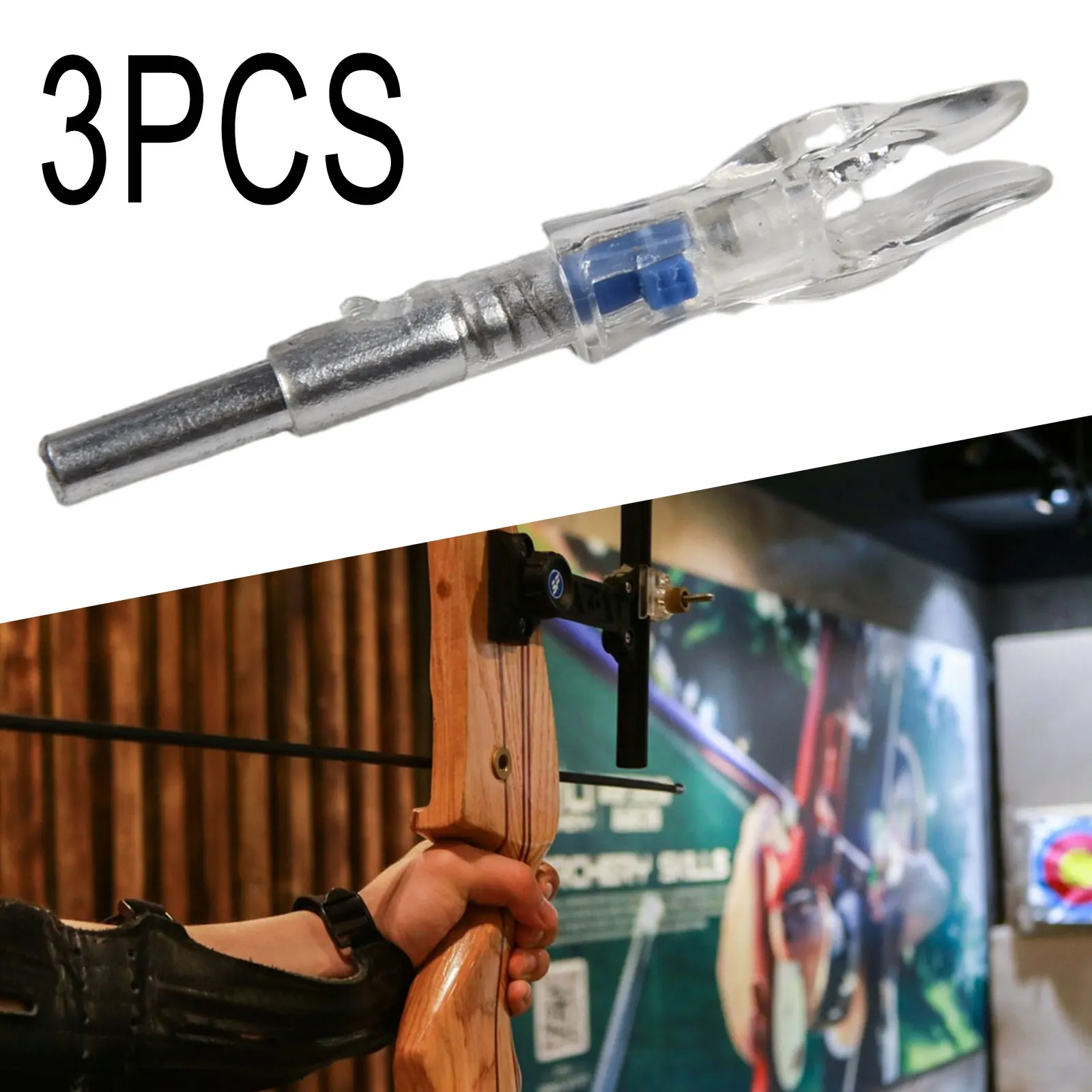 3PC 4 2mm LED Lighted Arrow Nocks Tail for Compound and Recurve Bow Hunting Arrows with Tough PE Material and Bright LED Light
3PC 4 2mm LED Lighted Arrow Nocks Tail for Compound and Recurve Bow Hunting Arrows with Tough PE Material and Bright LED Light