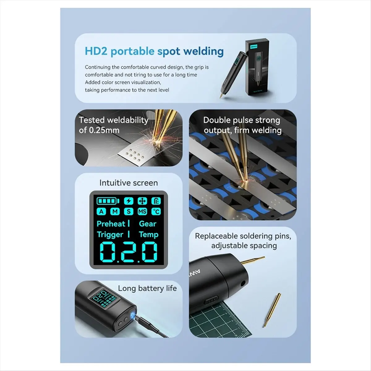 A56K Portable Battery Spot Welder DIY Mini Welding Machine 18650 Battery Pack Nickel Strip and Nickel Belt Welding
A56K Portable Battery Spot Welder DIY Mini Welding Machine 18650 Battery Pack Nickel Strip and Nickel Belt Welding