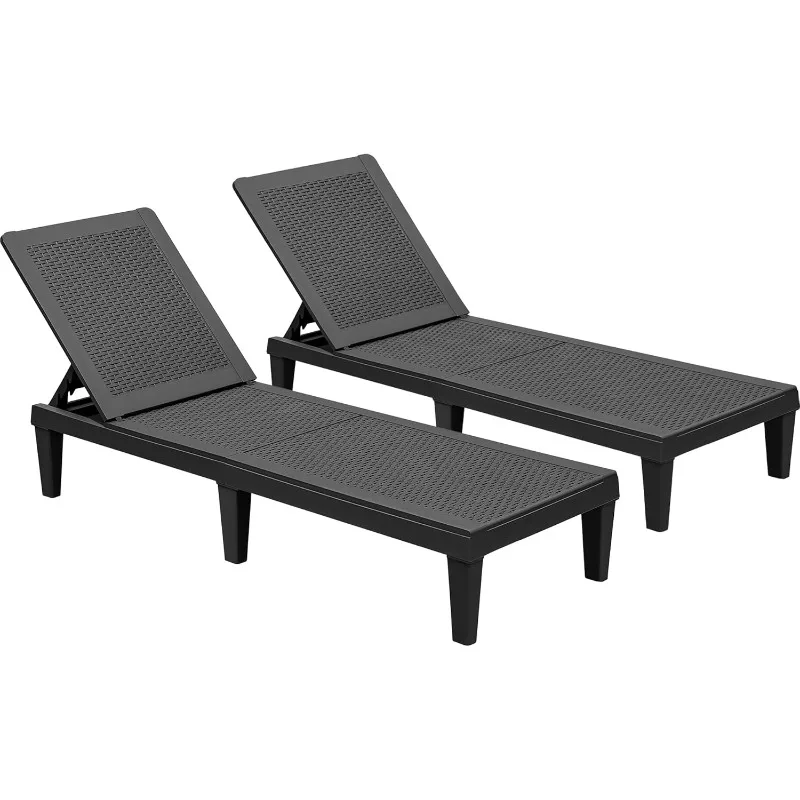 GUNJI Lounge Chairs for Outside Patio Waterproof Resin Chaise Lounge Outdoor Adjustable Lounge Chairs Set of 2Pool Chairs(Black)
GUNJI Lounge Chairs for Outside Patio Waterproof Resin Chaise Lounge Outdoor Adjustable Lounge Chairs Set of 2Pool Chairs(Black)