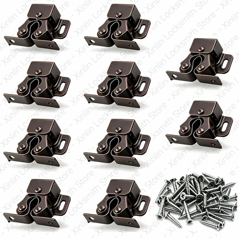10 Pieces Cabinet Latches Double Roller Cabinet Door Latch and Catch with Spear Strike for Closet Doors Kitchen Hardware
10 Pieces Cabinet Latches Double Roller Cabinet Door Latch and Catch with Spear Strike for Closet Doors Kitchen Hardware