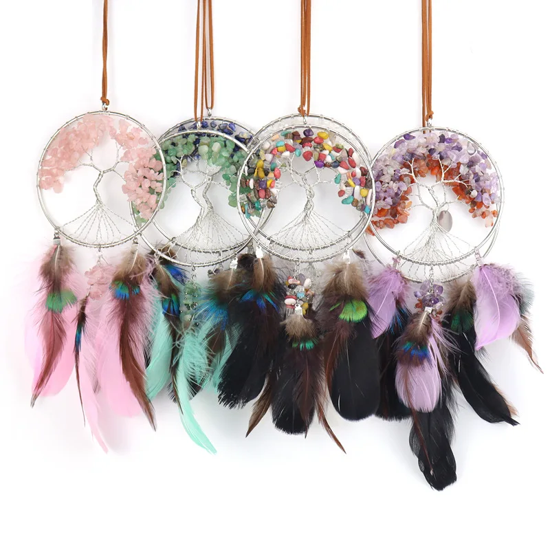 Handmade rock crystal gravel life tree Fortune Tree hanging with feather tassel door window decoration car interior ornament
Handmade rock crystal gravel life tree Fortune Tree hanging with feather tassel door window decoration car interior ornament