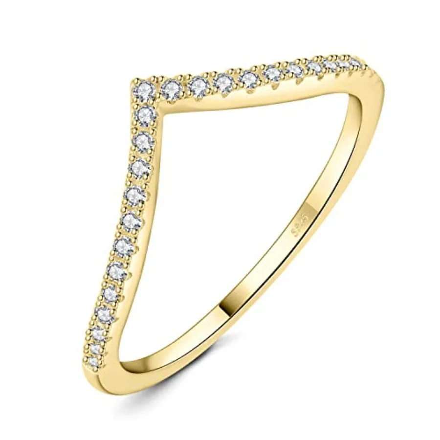 V Shape Round Cut Moissanite Wedding Band for Women, 14K White Yellow Rose Gold Plated 925 Sterling Silver Promise Ring for Her
V Shape Round Cut Moissanite Wedding Band for Women, 14K White Yellow Rose Gold Plated 925 Sterling Silver Promise Ring for Her