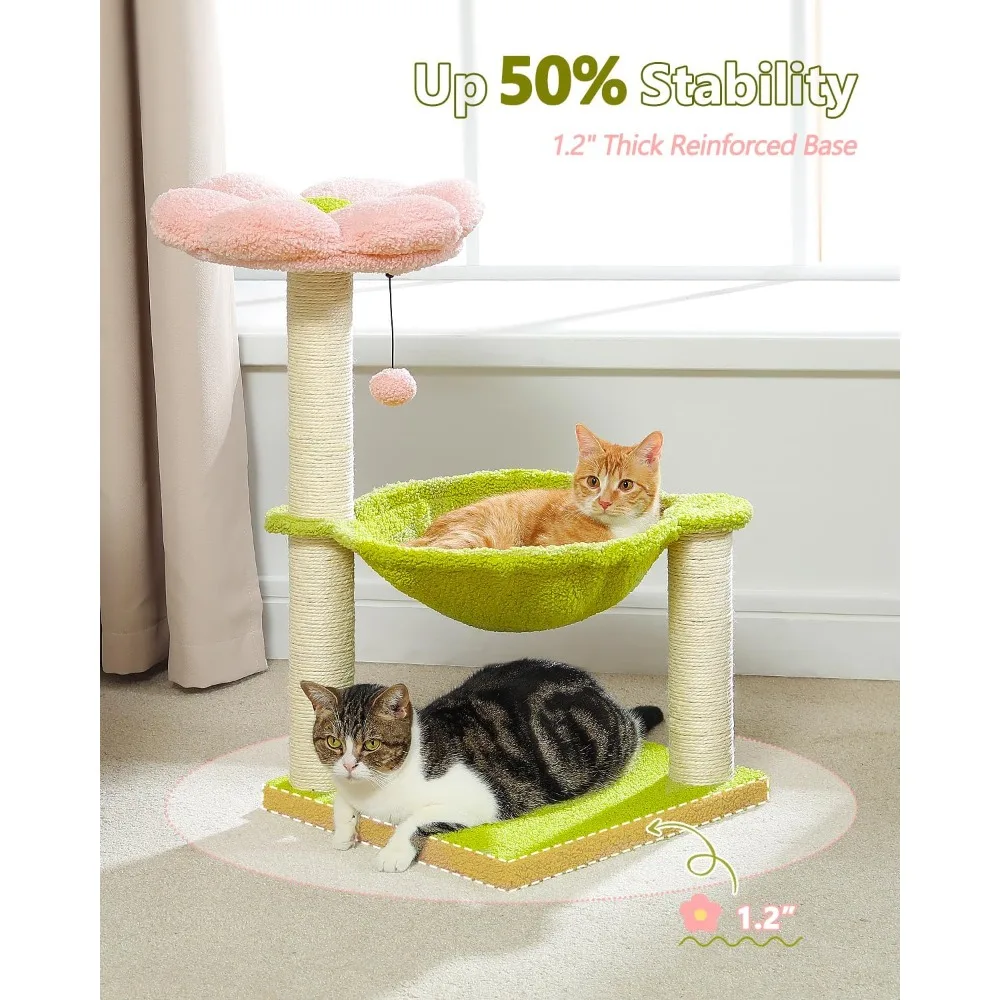 Flower Cat Tree, 28" Cat Tower with Cozy Flower Perch, Large Hammock for Indoor Small Cats, Cute Cat Tree with Sisal Scratching
Flower Cat Tree, 28" Cat Tower with Cozy Flower Perch, Large Hammock for Indoor Small Cats, Cute Cat Tree with Sisal Scratching