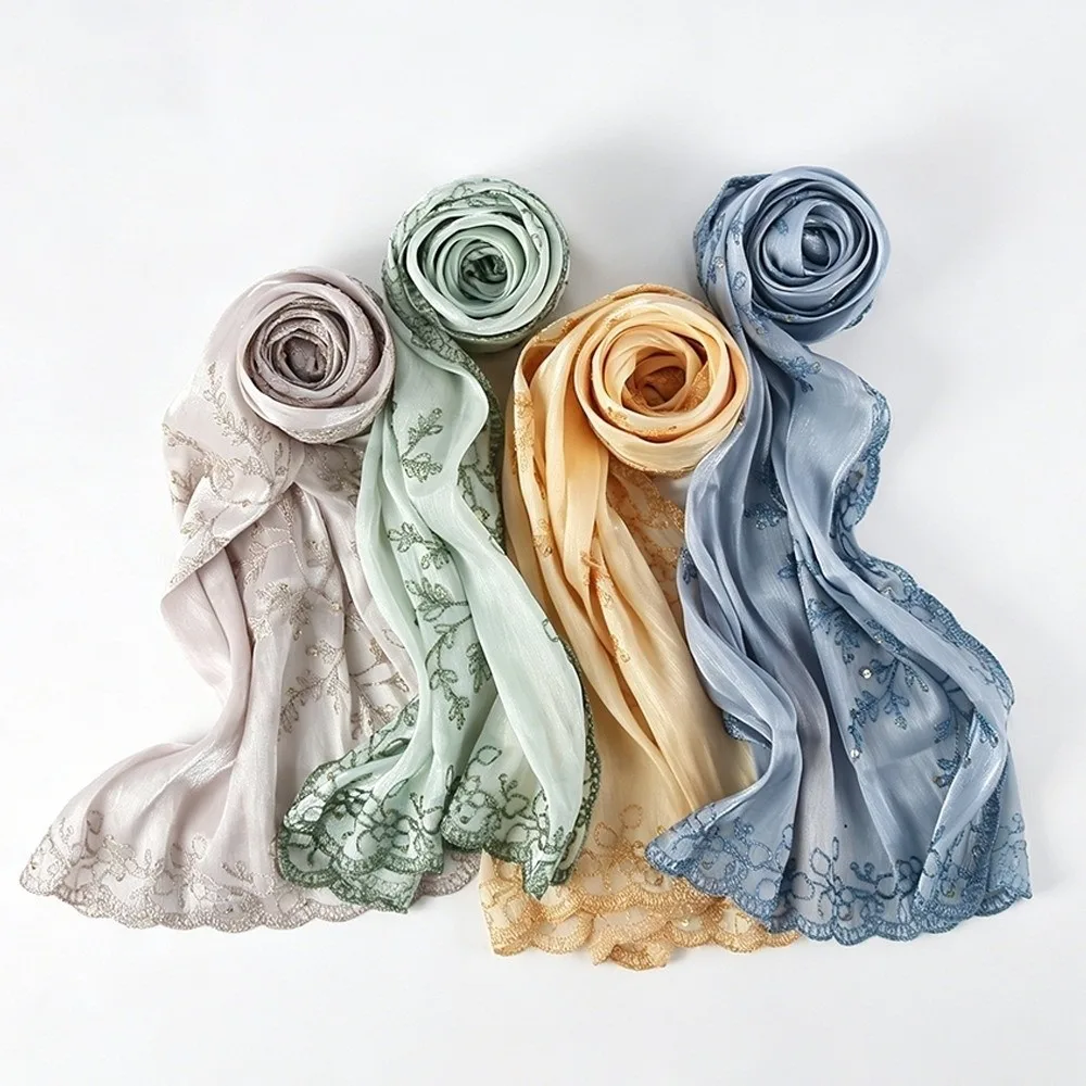Luxury Soft Satin Sequin Floral Hijab Sparkly Sequin Flowy Glitter Shiny Headscarf Breathable Lace Edge Shawl Wedding Occasion
Luxury Soft Satin Sequin Floral Hijab Sparkly Sequin Flowy Glitter Shiny Headscarf Breathable Lace Edge Shawl Wedding Occasion
