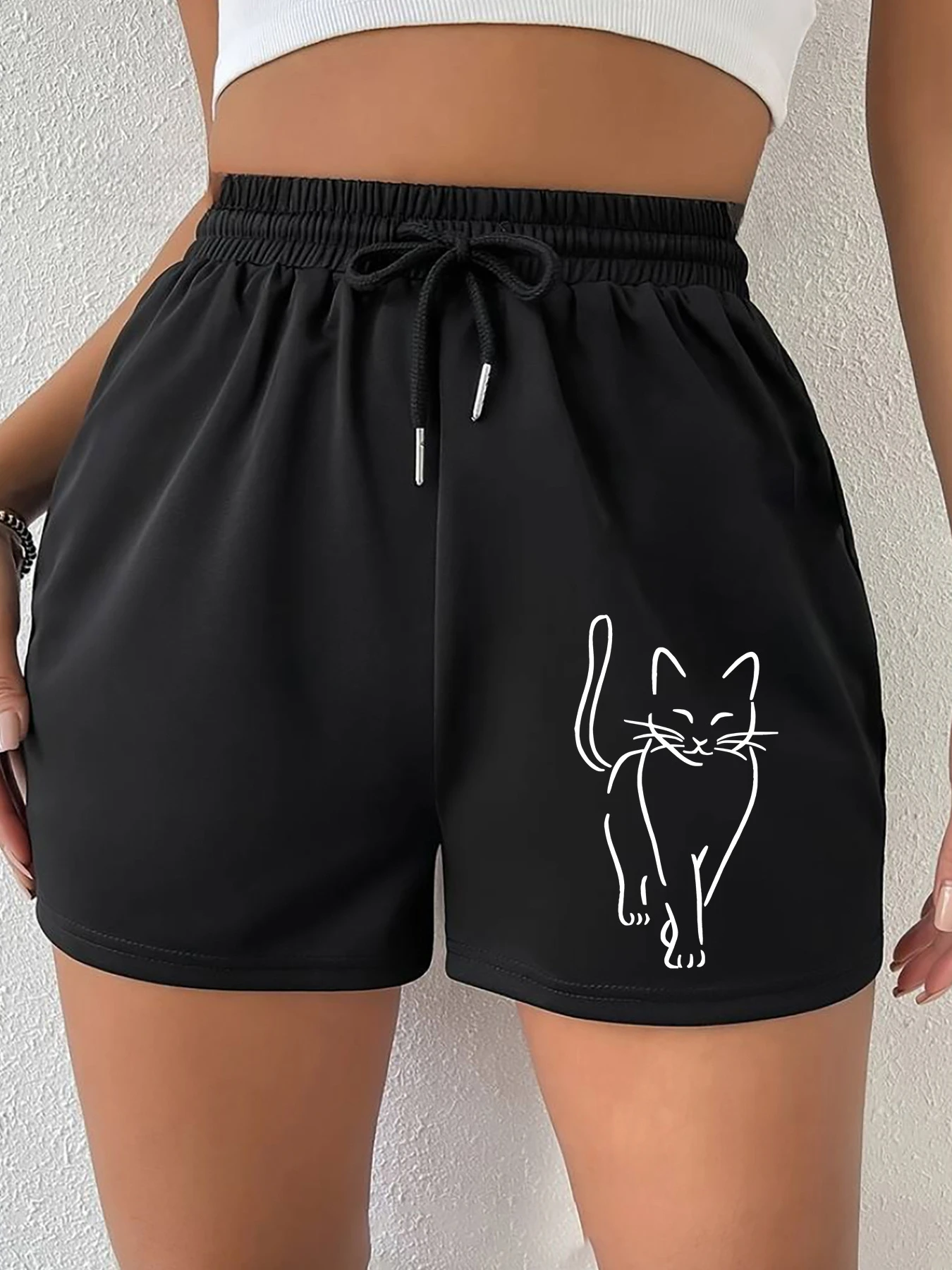 Women'S Short Pants, Fashion Print, Polyester Knit Fabric, 190 g/m², Slight Stretch, with Drawstring, for Women
Women'S Short Pants, Fashion Print, Polyester Knit Fabric, 190 g/m², Slight Stretch, with Drawstring, for Women