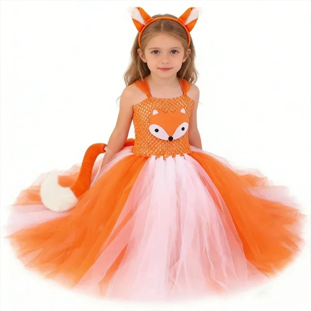 Halloween Dress Up Outfits with Headband Ears Tail White Orange Fox Long Tutu Dress Animal Carnival Full Length Costumes
Halloween Dress Up Outfits with Headband Ears Tail White Orange Fox Long Tutu Dress Animal Carnival Full Length Costumes