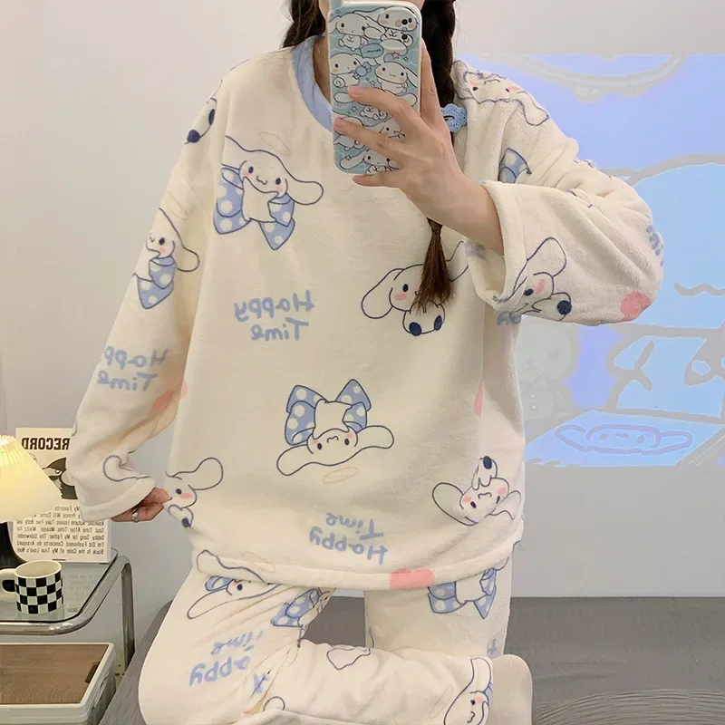 Sanrio Anime Cinnamoroll Flannel Korean Version Pajamas Kawaii Kuromi My Melody Pullover Coral Velvet Winter Thick Loose Pajama
Sanrio Anime Cinnamoroll Flannel Korean Version Pajamas Kawaii Kuromi My Melody Pullover Coral Velvet Winter Thick Loose Pajama