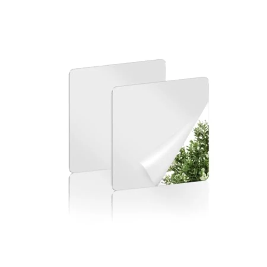 2 Pack Self Adhesive Acrylic Mirror, 2MM Fleible Plastic Mirror, Shatterproof PS Frameless Wall Mirror for Bathroom Vanity and
2 Pack Self Adhesive Acrylic Mirror, 2MM Fleible Plastic Mirror, Shatterproof PS Frameless Wall Mirror for Bathroom Vanity and