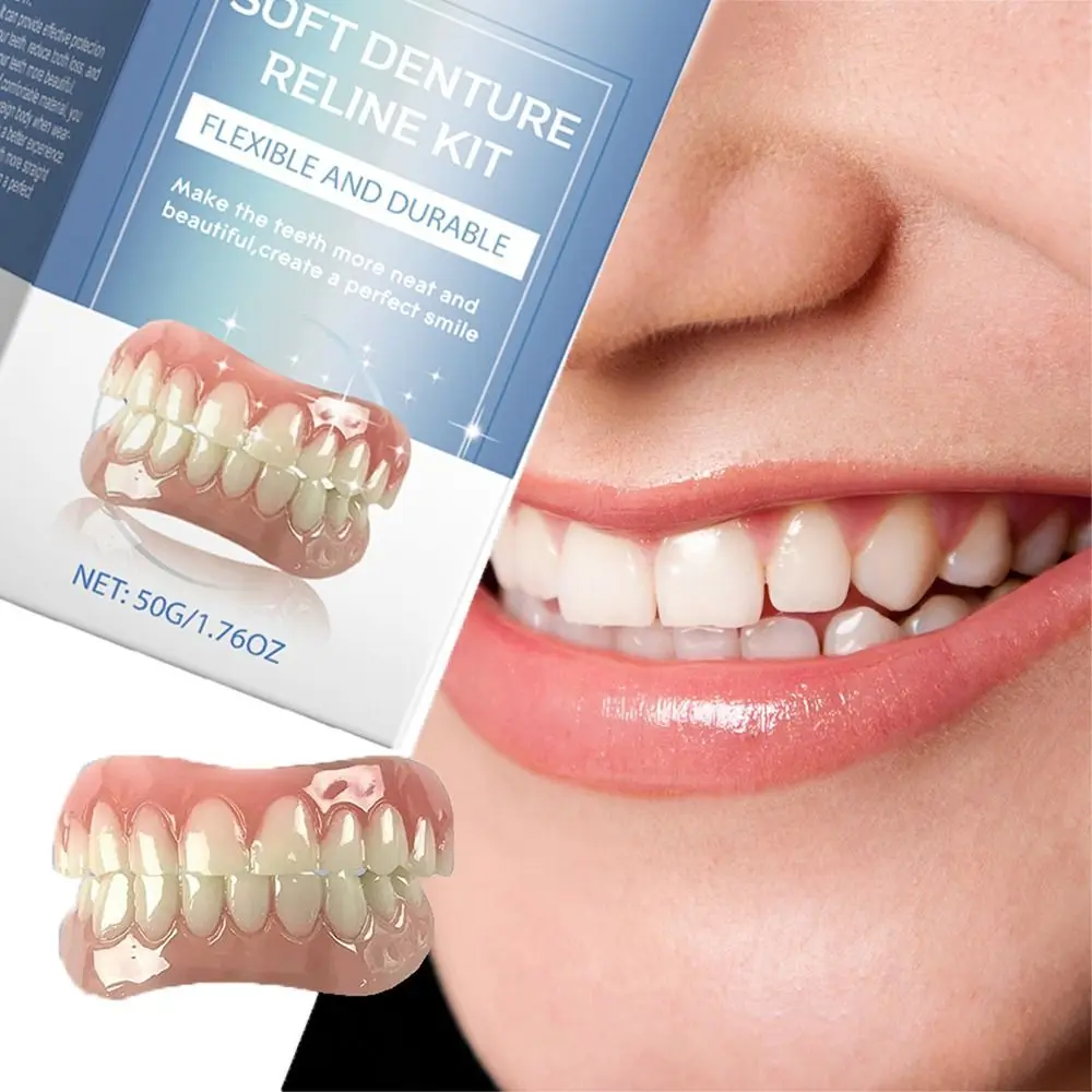 Silicone Upgrade Silicone Reline Denture Set with 50g Teeth Glues Soft Silicone Reline Kit Comfortable
Silicone Upgrade Silicone Reline Denture Set with 50g Teeth Glues Soft Silicone Reline Kit Comfortable