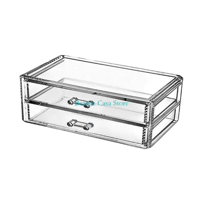 Clear Makeup Storage Organizers With 2 Removable Drawers Acrylic Cosmetic Box for Jewelry Pens and Accessories KXRE
Clear Makeup Storage Organizers With 2 Removable Drawers Acrylic Cosmetic Box for Jewelry Pens and Accessories KXRE