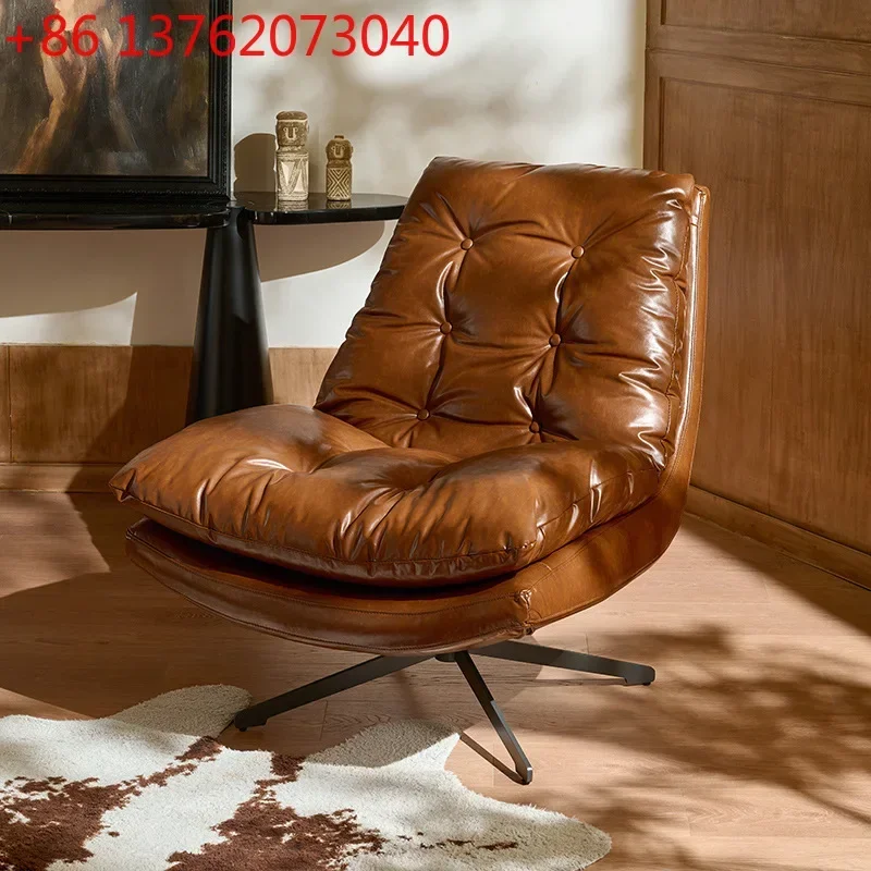 Nordic light luxury designer single sofa chair Italian living room balcony casual oil wax leather
Nordic light luxury designer single sofa chair Italian living room balcony casual oil wax leather