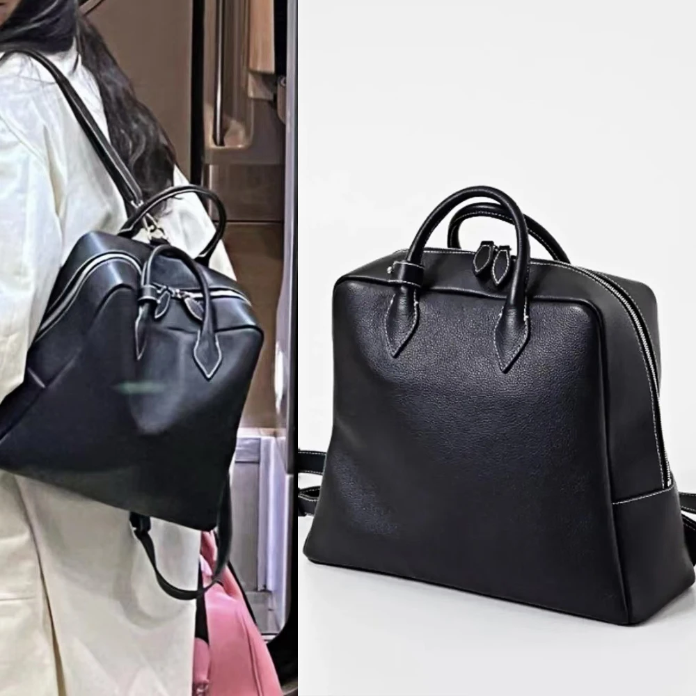 Women's Korean Backpack Litchi Leather Designer Ol Trendy Shopping Big Shoulder Messenger Carry Tote Large Capacity Computer Bag
Women's Korean Backpack Litchi Leather Designer Ol Trendy Shopping Big Shoulder Messenger Carry Tote Large Capacity Computer Bag