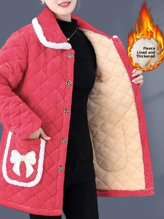 Thiened Fce Winter Jaet for Middle-Aged Women Long Cotton Coat Dirt-Resistant Tee-Layer Cotton Warm And Durable
Thiened Fce Winter Jaet for Middle-Aged Women Long Cotton Coat Dirt-Resistant Tee-Layer Cotton Warm And Durable