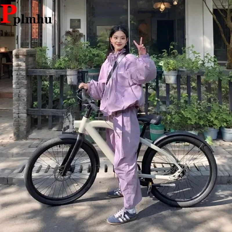 Korea Fashion New Casual Jackets Coats Tops Conjuntos Spring High Waist Baggy Sweatpants Outfit Loose Sun-proof Women Tracksuits
Korea Fashion New Casual Jackets Coats Tops Conjuntos Spring High Waist Baggy Sweatpants Outfit Loose Sun-proof Women Tracksuits
