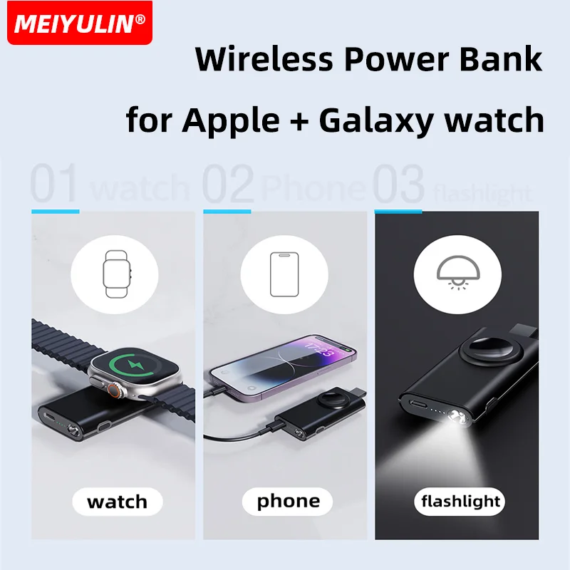 Portable Wireless Charger For Apple Watch 8/7/6/5/4/3/2/SE 1100mAh Mini Magnetic Power Bank For iWatch Samsung Galaxy Watch
Portable Wireless Charger For Apple Watch 8/7/6/5/4/3/2/SE 1100mAh Mini Magnetic Power Bank For iWatch Samsung Galaxy Watch