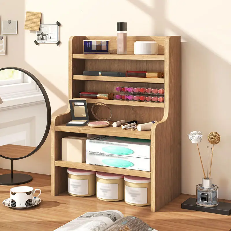 Desktop Organizer 6-Tier Mini Storage Rack with 2 Removable Shelves-Natural
Desktop Organizer 6-Tier Mini Storage Rack with 2 Removable Shelves-Natural